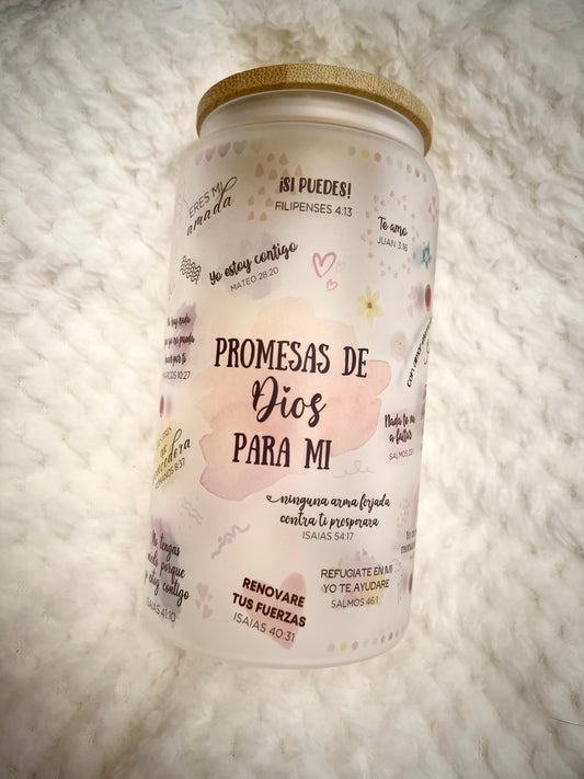 Promesas de Dios frosted glass